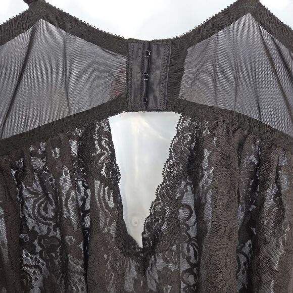 Cacique Black Lace Babydoll Nighty Lingerie Size 18/20 - Picture 5 of 7